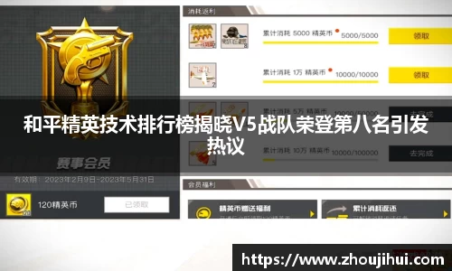 和平精英技术排行榜揭晓V5战队荣登第八名引发热议